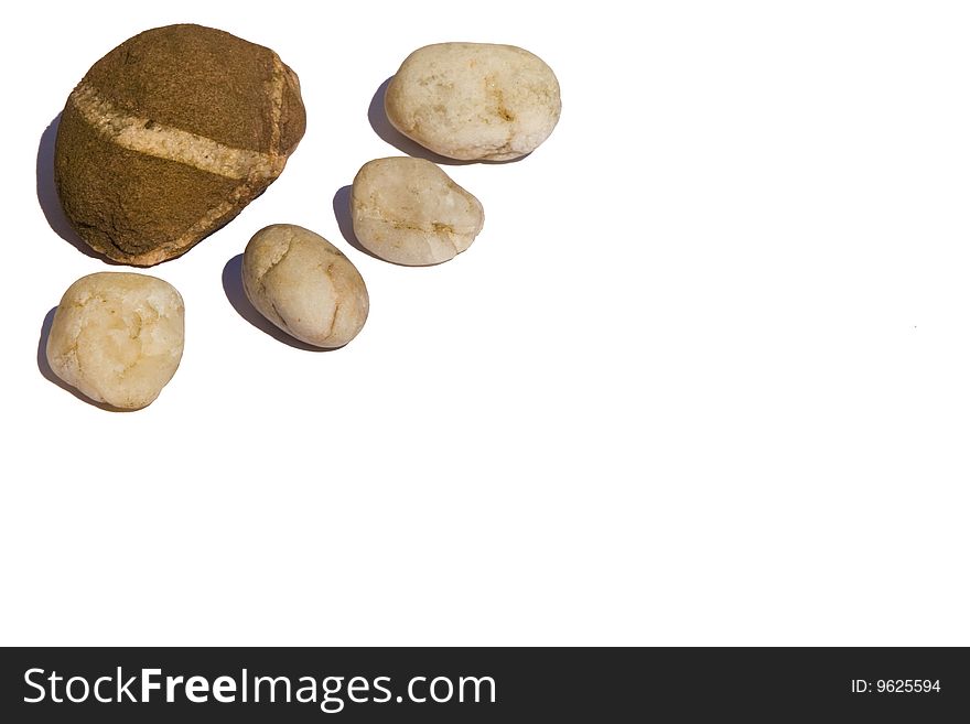 Stones isolated on white background.