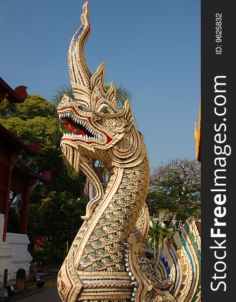 Dragon head statue in Thailand. Dragon head statue in Thailand