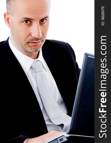 Happy Businessman With Laptop