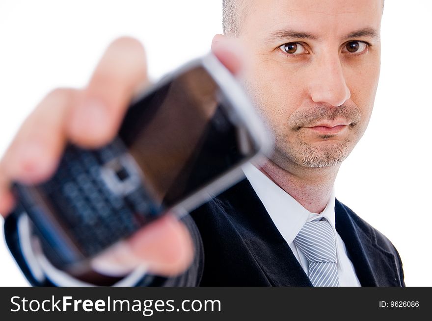 Businessman Holding Cellphone