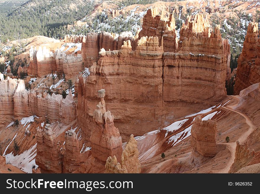 Winter Scene at the Bryce Canyon