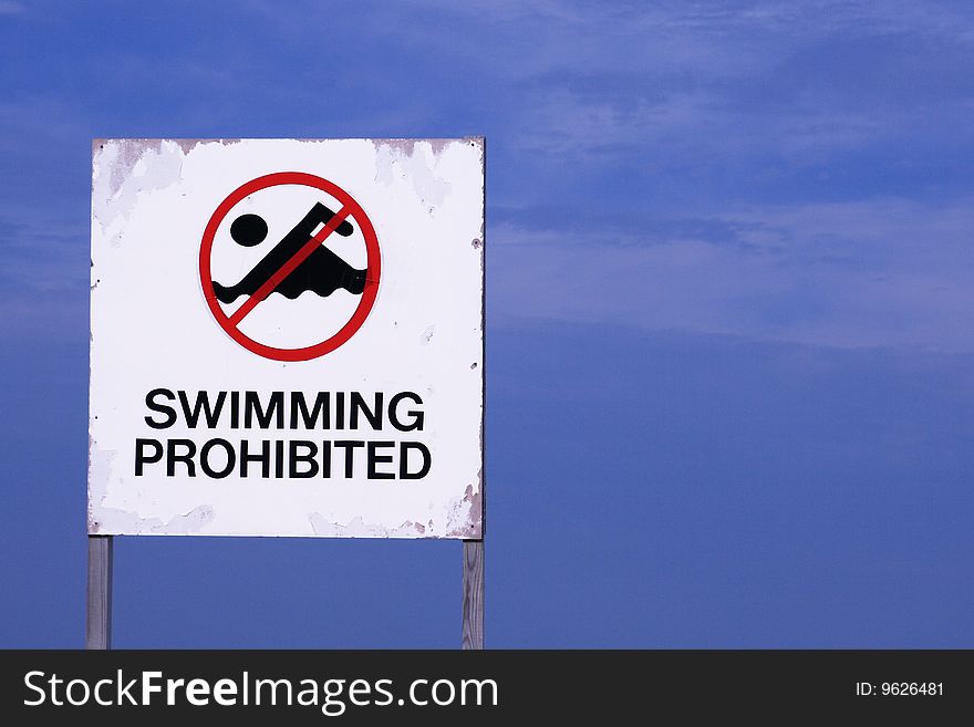 No swimming sign