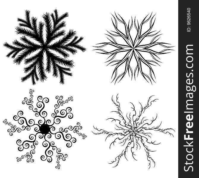 Vector illustration of Design Snowflakes