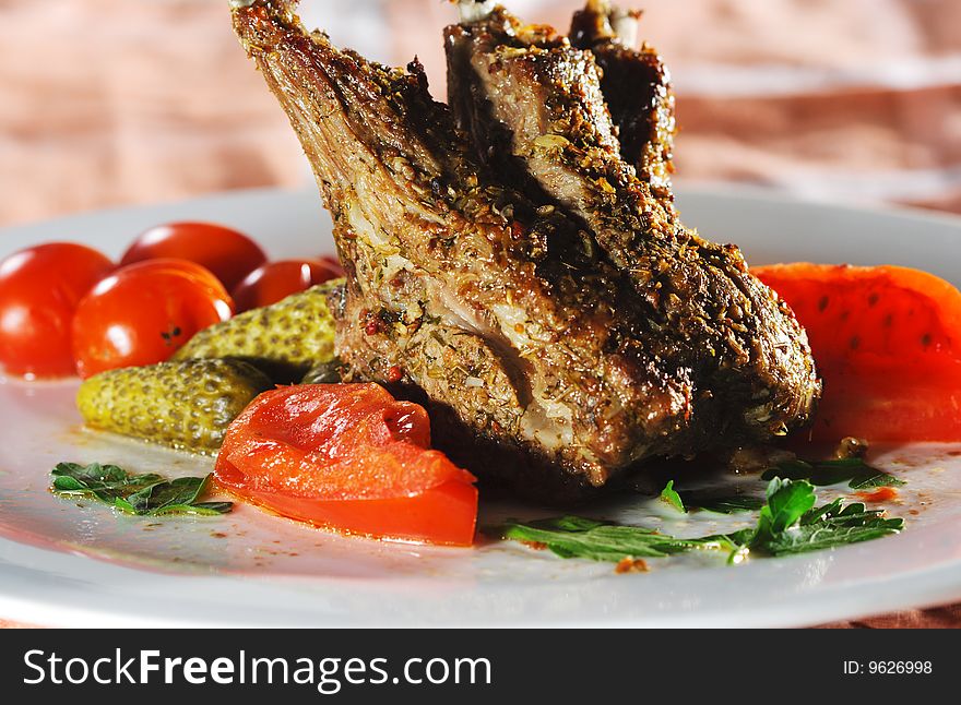 Hot Meat Dishes - Bone-in Lamb with Pickled Vegetables