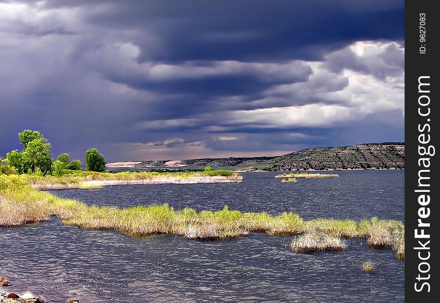 Stormy Lake Waterscape