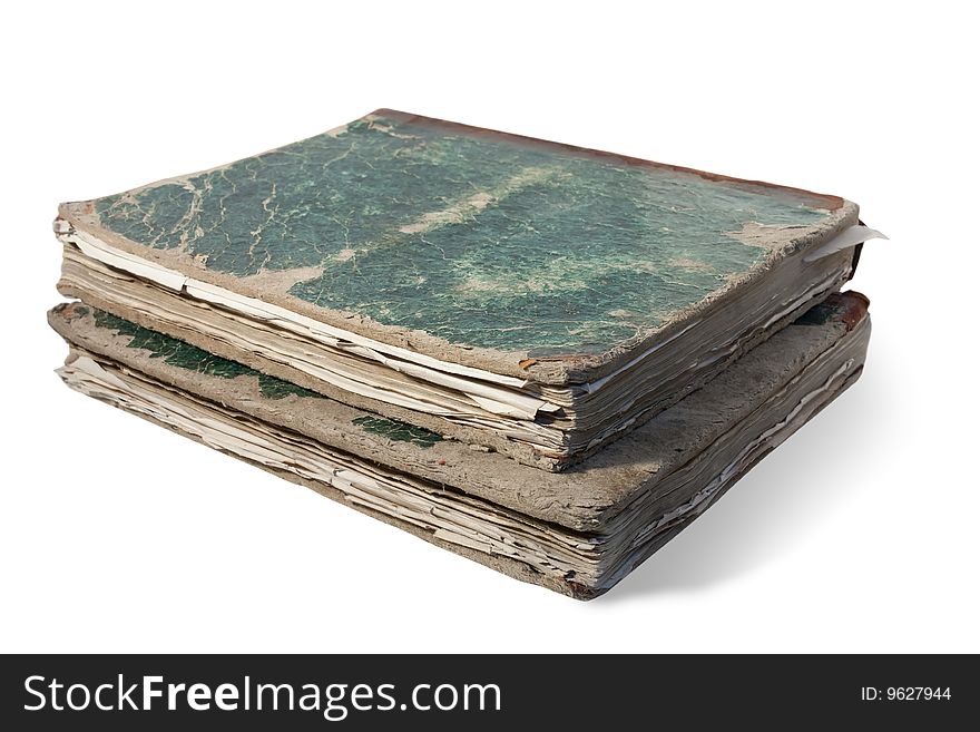 Two vintage books. Isolated over white with clipping path. Two vintage books. Isolated over white with clipping path