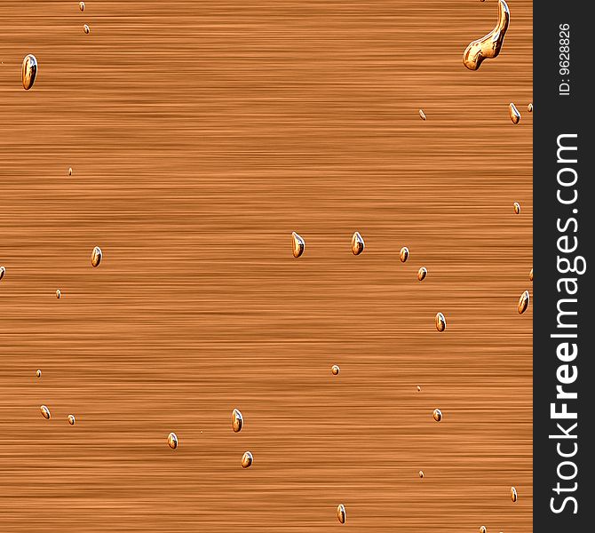 Water drops over brushed copper, tiles seamless as a pattern. Water drops over brushed copper, tiles seamless as a pattern