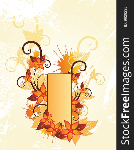 Autumn floral frame with place for text