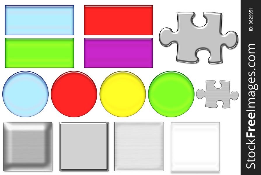 Some buttons of different colors, for use in web. Some buttons of different colors, for use in web...