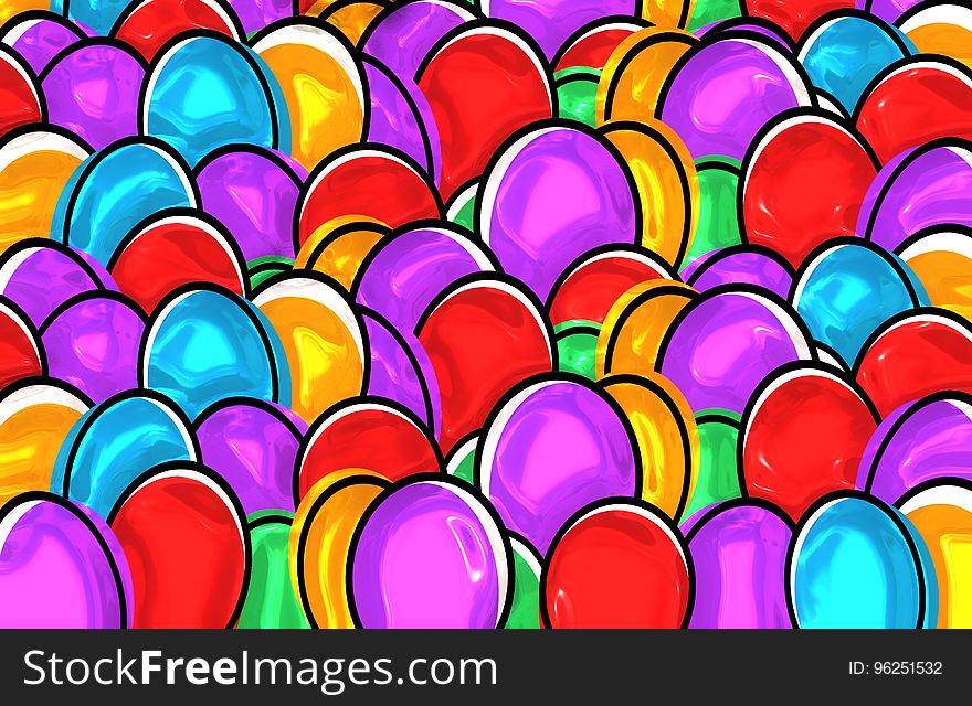 Purple, Easter Egg, Heart, Pattern