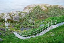Steep Steps Leading To Ocean Royalty Free Stock Image