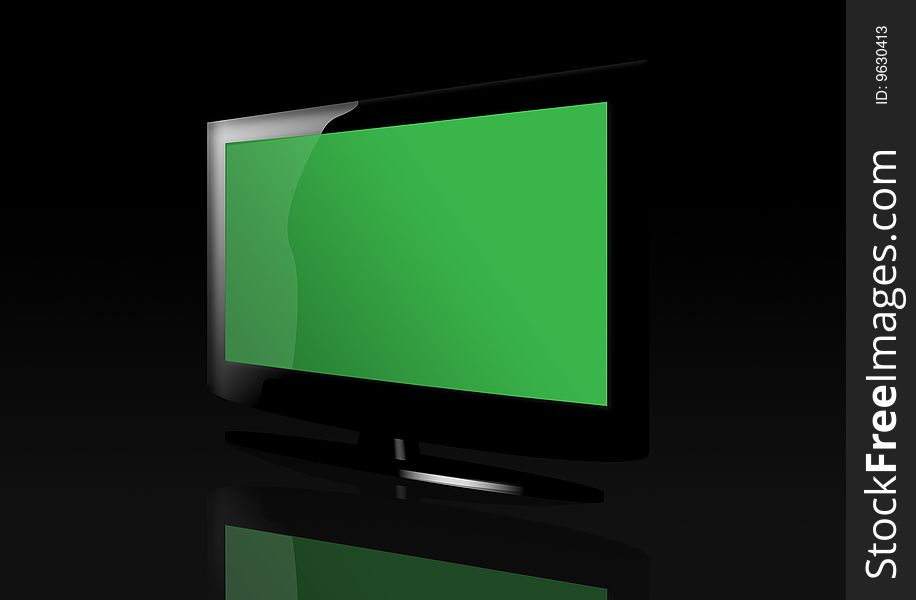 Glossy Green Flat Screen TV