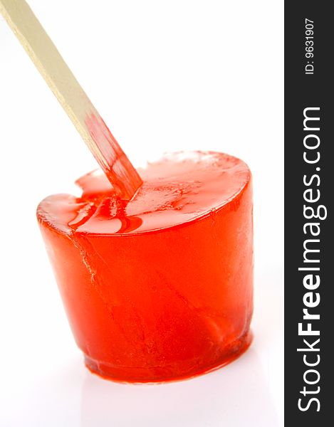 Flovored icy poles isolated against a white background