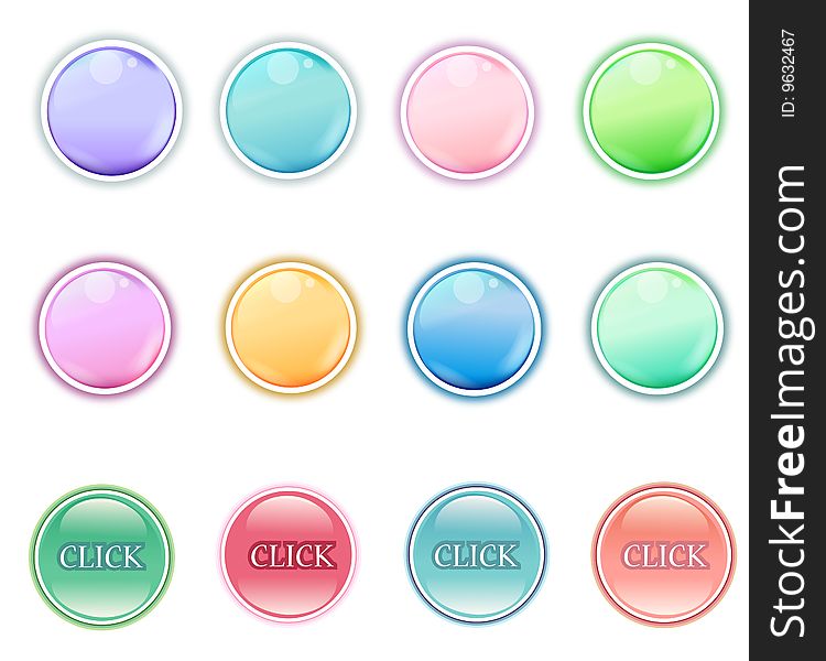 A group of color button on the background