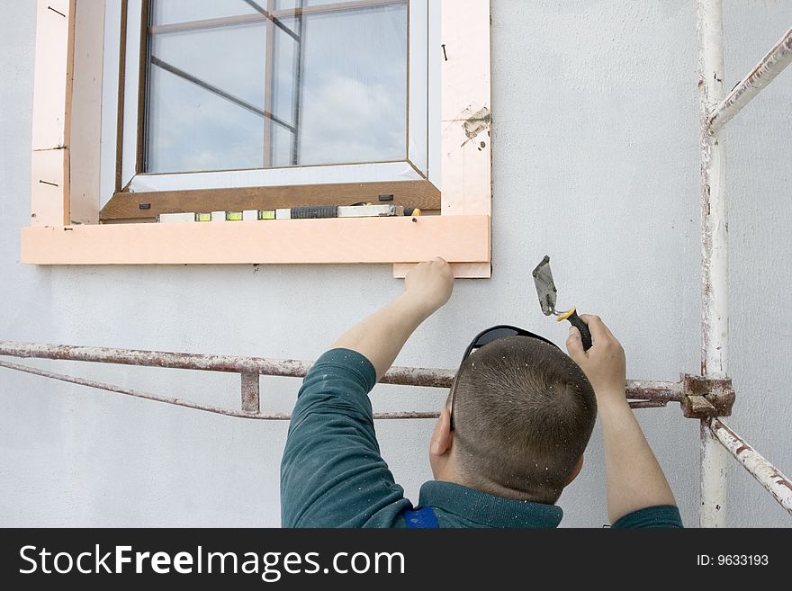 Installing the architectural element for decoration window