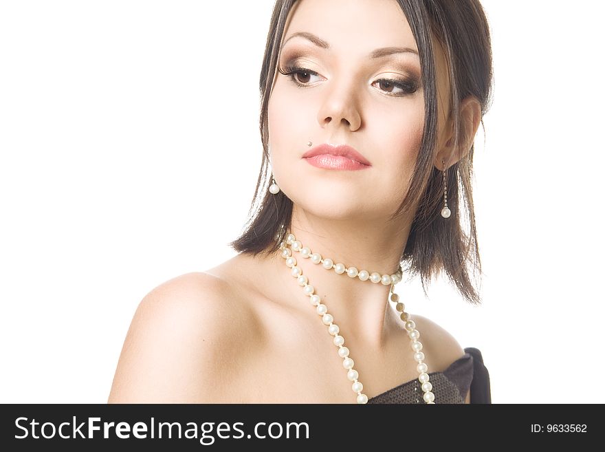 Studio portrait of a beautiful glamour young brunette woman. Studio portrait of a beautiful glamour young brunette woman