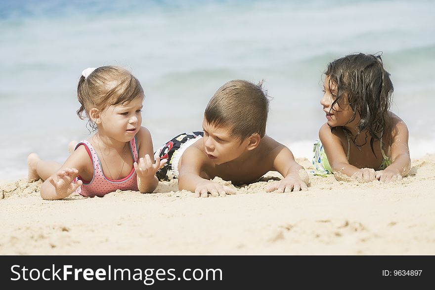 Portrait of little kids having good time in summer  environment. Portrait of little kids having good time in summer  environment
