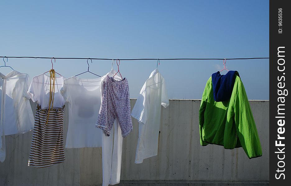 Drying clothes in the sun is a good practice