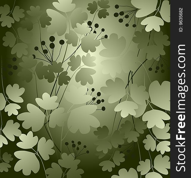 Floral style design vector background with leaves. Floral style design vector background with leaves