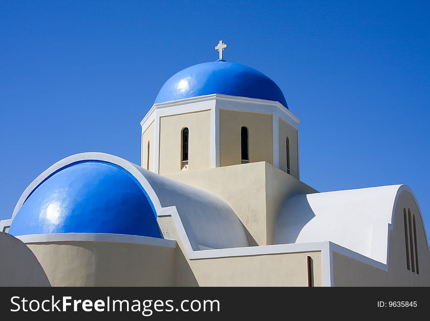 The most famous church on Santorini Island, Greece. The most famous church on Santorini Island, Greece