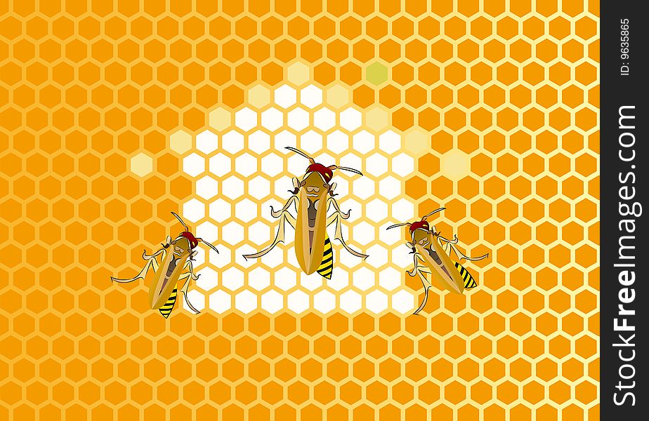 description of cellular and hornets vector illustration. description of cellular and hornets vector illustration