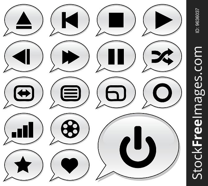 Vector collection of media icons