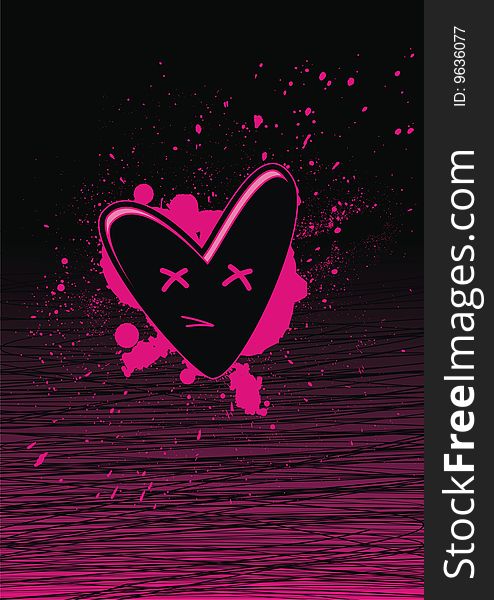 Black and pink hearts 
for design and background