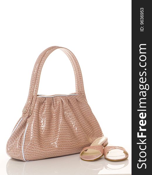 Luxury Pink Female Bag And Shoes