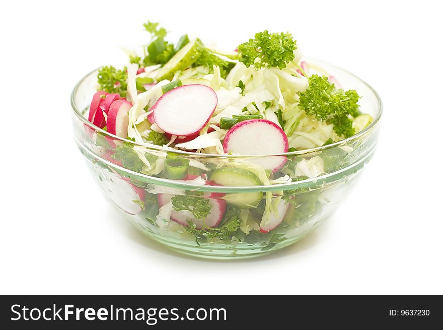 Vegetable Salad In Glass Plate