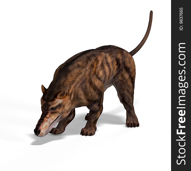 Dangerous dinosaur Andrewsarchus With Clipping Path over white