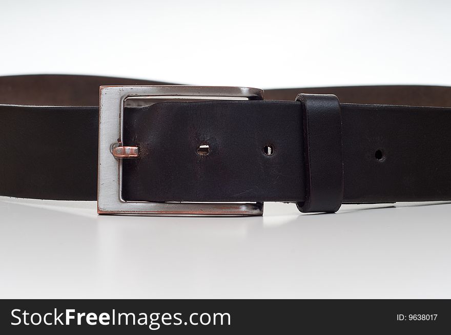 Brown belt on a white background.