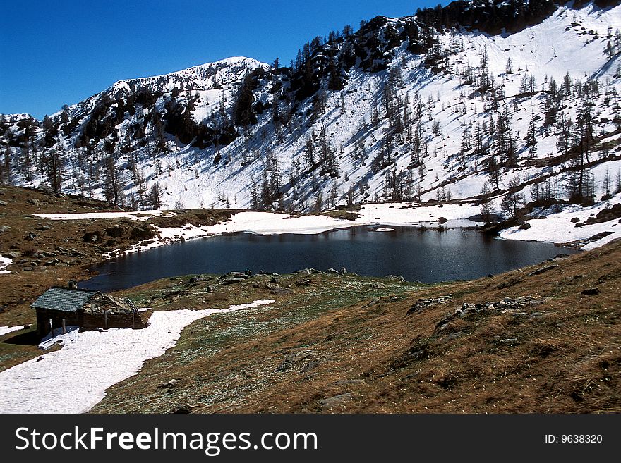 Mountains lake on the Rhaetian Alps (Sondrio - Italy). Mountains lake on the Rhaetian Alps (Sondrio - Italy)