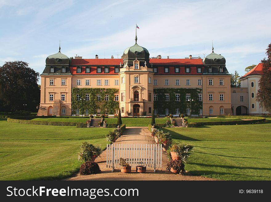 Beautiful chateau with a park in the Central Region in the Czech Republic. Beautiful chateau with a park in the Central Region in the Czech Republic.