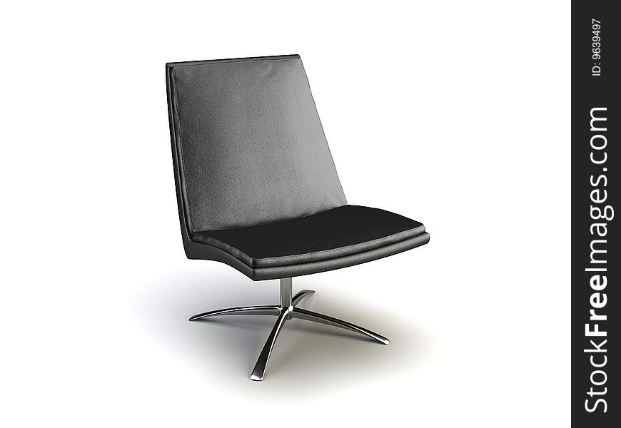Black modern chair on the white background
