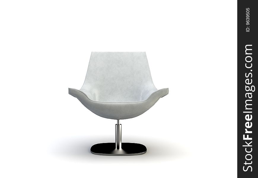 White modern chair on the white background