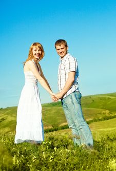 Happy Couple Outdoor Royalty Free Stock Photography