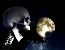 Shouting Skeleton And Nighttime Sky Royalty Free Stock Image Shouting Skeleton And Nighttime Sky Royalty Free Stock Image