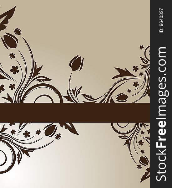 Brown floral background with place for your text