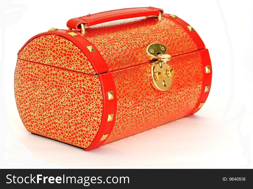 Handbag for jewelry on a white background