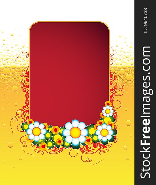Red floral banner with place for your text