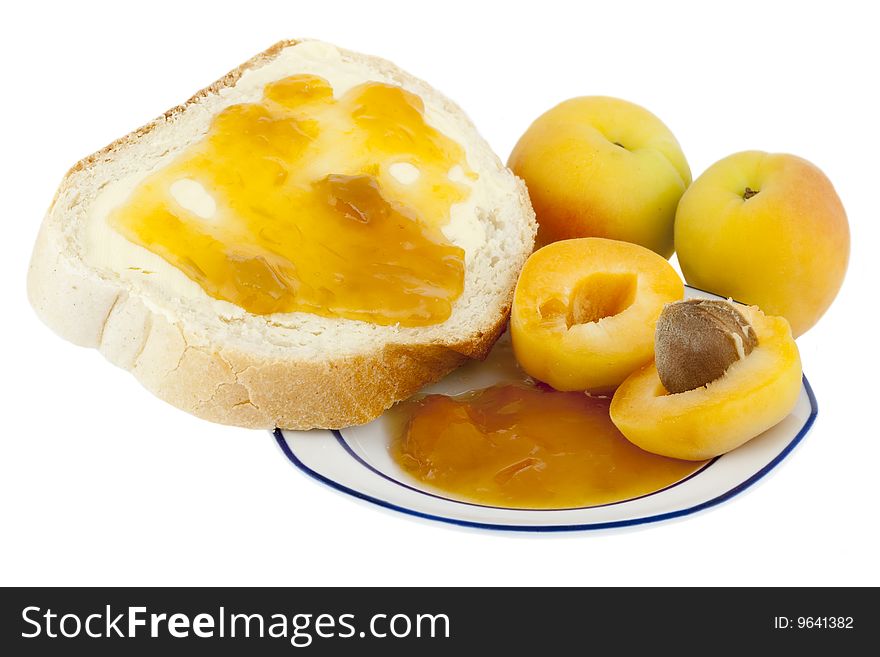 Apricots, apricot jam for breakfast