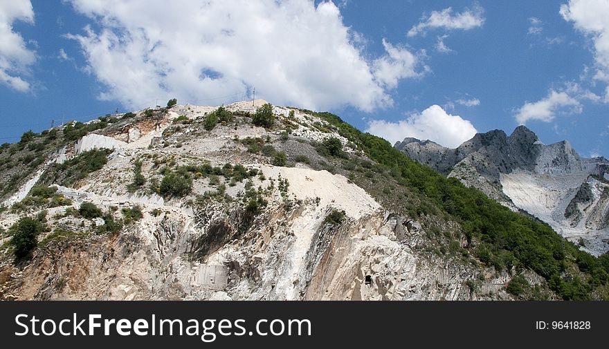 White marble quarry in marina di carrara