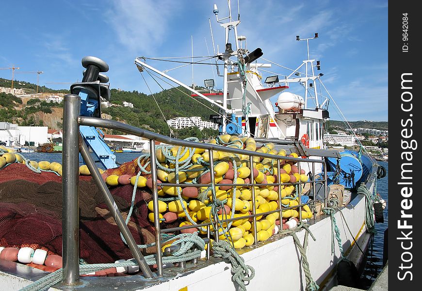 Colorful fishing boat in the port