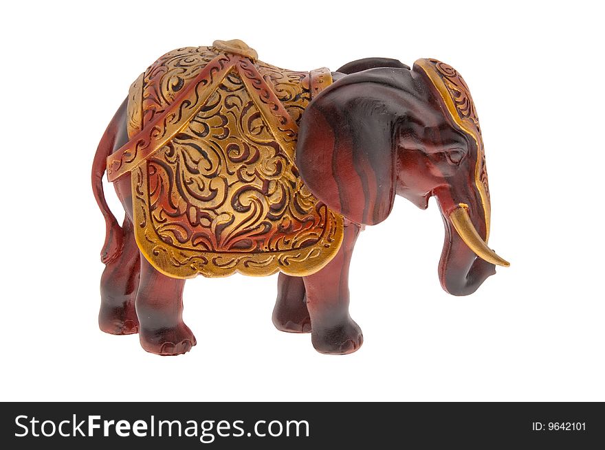 Toy elephant on a white background