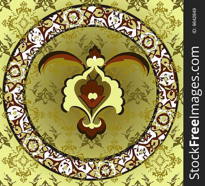 Antique ottoman grungy wallpaper vector design. Antique ottoman grungy wallpaper vector design