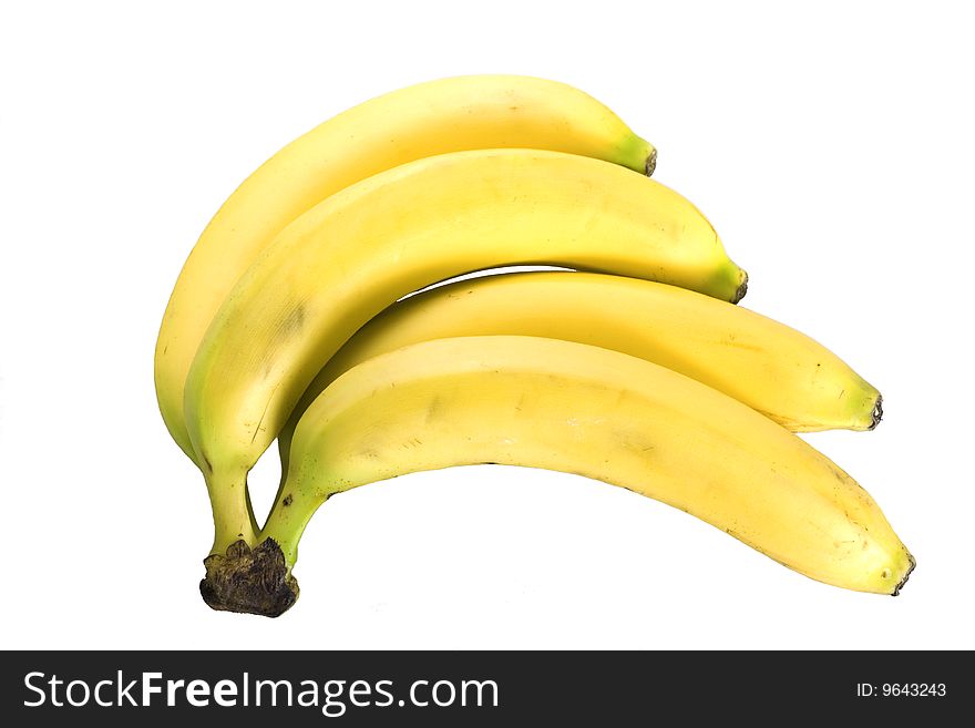 Brunch of bananas isolated on white
