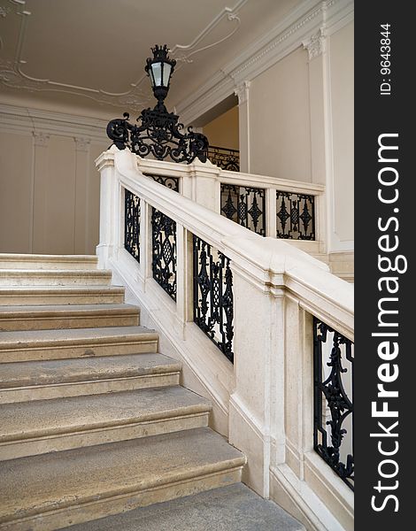 Baroque style stairway in castle