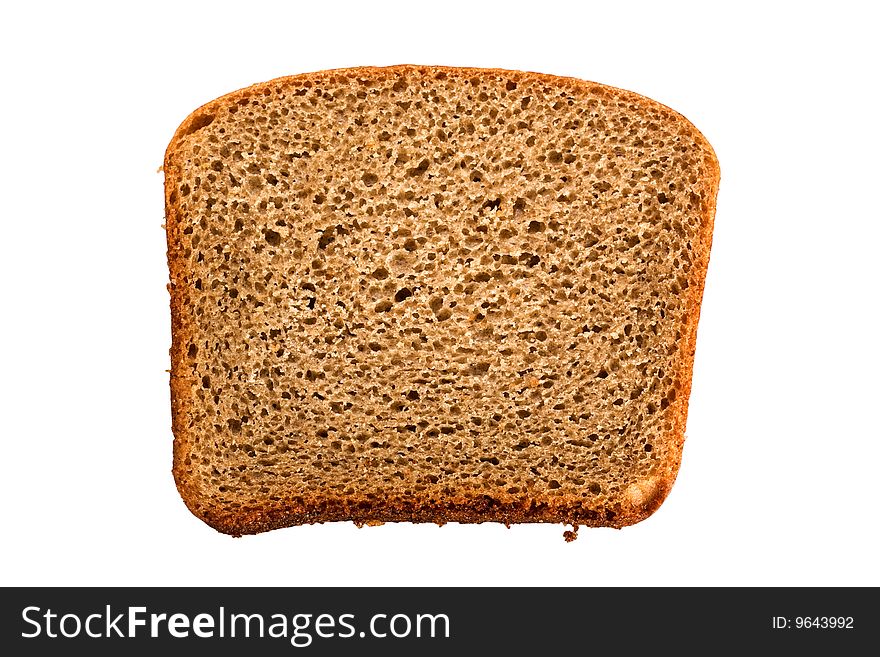 Slice of bread isolated on white