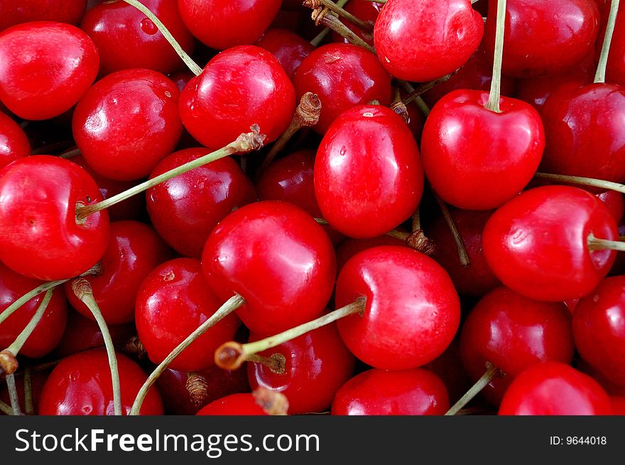 A lot of red cherry