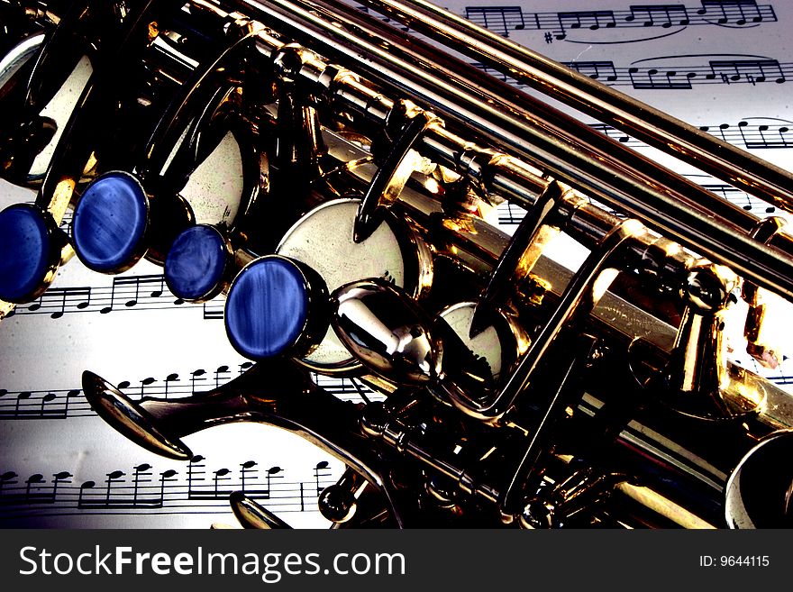 Nice golden glowing alt saxophon
